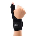 supregear Thumb Brace, Universal Adjustable Trigger Thumb and Wrist Support Thumb Stabilizer Thumb Spica Splint Compression Wrap One Size Fits Most Left or Right Hand, Black