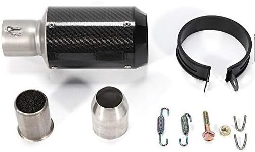 TBVECHI Motorcycle Carbon Fiber Exhaust Muffler Black