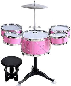 Suitable for Children Aged 3-7 ，Kids Drum Toy Set Rock Jazz Drum (Pink)