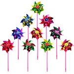 36 Pieces Plastic Rainbow Pinwheel, Lawn Garden DIY Windmill, Party Pinwheels Wind Spinner Set for Garden Lawn Decor, Fun Carnival Party Decor, Flamboyant Colors, 15 x 36.5cm