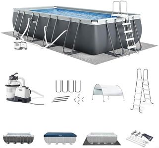 Intex 26363EH 24ft x 12ft x 52in Ultra XTR Frame Above Ground Swimming Pool Set w/ Sand Filter Pump, Ladder, Ground Cloth, Cover, & Protective Canopy