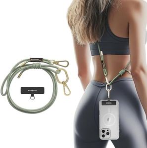 MAGEASY Universal Cell Phone Lanyard - Anti-Theft Rope Crossbody Phone Strap for iPhone 16 Pro Max & Most Smartphones, for Men & Women | 6mm Sage Green