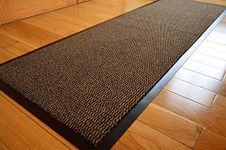 DIRT TRAPPER SMALL MEDIUM LARGE DOORMAT BROWN / BLACK ABSORBENT BATHMATS NON SLIP HEAVY DUTY RUG INSIDE OUTSIDE WATERPROOF BARRIER MAT DOOR OFFICE FLOOR KITCHEN RUNNER UTILITY CARPET (60 X 180 CMS)