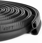 Car Trim Seal with Top Bulb - 40 Feet Car Door Rubber Seal Strip, Fits 1/16" Edge, Automotive Weather Stripping for Cars, Boats, RVs, Trucks, and Home Applications