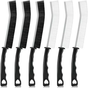 Spaltreinigungsbürste,6 Stücke Fugenbürste Hartborsten-Eckenreinigungsbürste,Schmalen Reinigungsbürste,Aluminiumkopf Fugenreinigungsbürste für Tiefenreinigung von Fenstern, Badezimmern, Küchenspülen