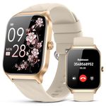 Smart Watch for Women Men - Answer/Make Call, Fitness Tracker Smartwatch for Android iPhone Compatible, Sleep Monitor Cycle, 110+ Sports Modes Step Counter (Modern, Golden, 1.83)