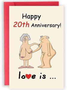 Abeletree Happy 20th Anniversary Card Gifts for Him Her, Funny 20 Years Anniversary Ideas Gifts for Couple Husband Wife, Romantic Gifts for Twentieth Years Wedding Valentines Birthday Anniversary Day