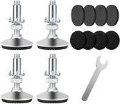 Tahikem 4 Set M10 Adjustable Leveling Feet, Heavy Duty Height Adjuster Furniture Leveler Foot With T Nut, Screw On Cabinet Restaurant Table Chair Self Levelers Leg (2 Base Dia & Thread Length, Silver)