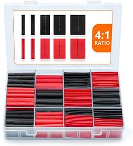 Wirefy 190 PCS Heat Shrink Tubing Kit - 4:1 Dual Wall Tube - Adhesive Lined - Marine Shrink Tubing - Black, Red