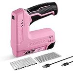 WORKPRO Cordless Staple Gun | 2 in 1 Electric Nail Gun with 1000pcs Staples and 1000pcs Nails | Lightweight Electric Stapler with Triple Safety Mechanism | Ideal for Upholstery, Roofing, Carpeting