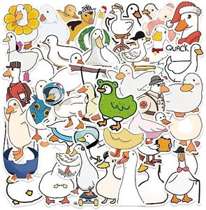 Cartoon Duck Stickers, 50 Pcs Cute Duck Animals Decals for Water Bottle Laptop Computer Phone Mug Bike Luggage Cup, Waterproof Vinyl Decorations Stickers for Kids, Adults, Teens [Duck-50Pcs]