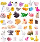U-Zimikee 45 Pcs Mini Resin Animals Miniature Animal Figurines Tiny Resin Figurines Mini Figures Bulk for Fairy Garden Décor Micro Landscape Ornaments Dollhouse Craft Accessories