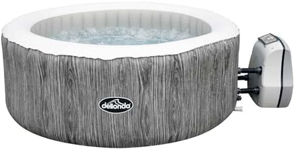 Dellonda 4-6 Person Inflatable Hot Tub Spa with Smart Pump - Wood Effect - DL89