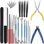 23 Pieces Metal Puzzle Tool Kit, AHIER Metal Model Tool Kit Including Plier Bending Assist Tools File Flat Tweezers Wire Wrapping Rod, 3D Metal Earth Tool Kit Model Building Tools