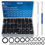 ZDBB 1280 Pcs 24 Size Rubber O-Ring Assortment Kit with Pick and Hook Set for Pressure Washer Faucet Plumbing OD 6mm-28mm