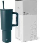 Simple Modern Tumbler 40 oz with Handle and Straw | Insulated Stainless Steel Water Bottle Iced Coffee Cup Travel Mug | Gifts for Women and Men | Trek Collection | 1180ml | Riptide