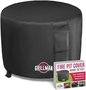 Heavy Duty Fire Pit Covers, Fit 30-36 Inch Round Gas Fire Pit - 600D Polyester Firepit Covers Round, Outdoor Fire Pit Cover, Firepit Cover, Fire Pit Cover Round, Patio Cover for Fire Pit, Table Cover