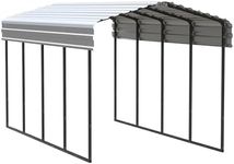Arrow Shed 10' x 20' x 9' Galvanized Steel Multi-Purpose Shade and Shelter Carport, Eggshell Finish