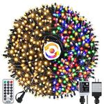 Tcamp Color Changing Christmas Lights 105FT 300 LED Christmas Tree Lights, 11 Modes Outdoor Indoor String Lights with Remote Timer Memory Function(End to End Connectable, Warm White to Multicolor)