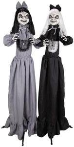 Haunted Hill Farm 5-Ft. Girl Twins Halloween Animatronic