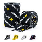 SPORTTAPE 3 Rolls Weightlifting Thumb Tape - Black | CrossFit Tape with Sweatproof Adhesive | Easy Tear Grip Tape | Weightlifting Tape for Hook Grip, Olympic Lifting & Powerlifting - 3.8cm x 4.5m