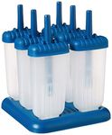 Tovolo 61-34211 Ice Pop Maker BPA Free Food Dishwasher Safe for Homemade Juice Groovy Popsicle Molds with Sticks, Set of 6, Blueberry, 3.15" x 9.84" x 6.89