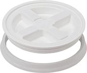 Gamma2 Seal Lid - Pet Food Storage Container Lids - Fits 3.5, 5, 6, & 7 Gallon Buckets, White, 4122E