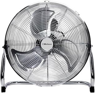 Belaco 18” Metal Floor fan, High Velocity Chrome Free Stand Cooling Fan, 3 Speed Desk Fan for home & commercial use, High Airflow BLFF-50