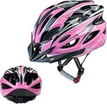 GearTek Bicycle Helmet With Sun Visor, Lightweight Adjustable Cycle Helmet Adult, Safety Mountain Bike Helmet Men Womens Ladies Unisex, MTB BMX Skateboard Scooter Cycling (Pink + Black)