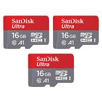 [Older Version] SanDisk 16GB 3-Pack Ultra microSDHC UHS-I Memory Card (3x16GB) - SDSQUAR-016G-GN6MM