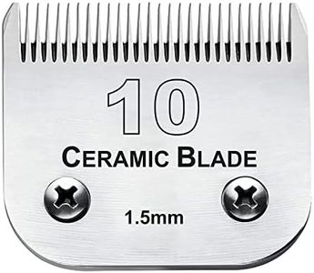 10 Blade Dog Grooming Clipper Replacement Blades Compatible with Andis Dog Clippers,Detachable Ceramic Blade & Stainless Steel Blade,Size-10, 1/16-Inch Cut Length (64315)