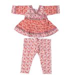 ANNA'S Fashion Cotton Anarkali Set, Top and Pyjama for Baby Girls(Red)(6-12 Months)