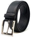 Ashford Ridge Mens 38mm (1.5") Feather Stitched Coated Leather Belt - Black 2XL