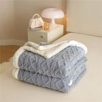 Chickwin Solid Color Sherpa Fleece Throw Blanket, Jacquard Fleece Throw Blanket Thick Plush Blanket Warm Fluffy Winter Blankets Microfiber Soft Comfortable Bedding (100x150cm,Pale Blue)