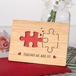 Anniversary Card Gifts for Him/Her - 'Togehter We Just Fit' - Anniversary Card, Bamboo Greeting Card, Birthday Card for Him/Her, Wedding Anniversary Cards for Husband, Wife, Boyfriend, Girlfriend