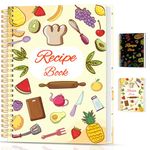 BLESWIN Blank Recipe Book for Own Recipes, A5 Hardcover Cookbook Recipe, Spiral Recipe Journal Organize Your Recipes, Empty Recipe Book to Write In, Family Recipe Book for DIY Recipes, 21.6 x 14.8CM