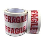 JeeJaan® 3 Rolls Fragile Packing Tape 48mm x 66m Strong for Moving House of - Heavy Duty Adhesive, Fragile Tape Strong