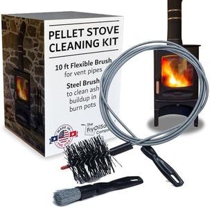 Pellet Vent Dryer Cleaning Kit, 3" by 3.5" Bristle Head, 10 Feet Long Dryer Vent Cleaner Kit, Chimney Sweep Kit for Wood Pellet Stove Pipes, Flexible Dryer Cleaner Brush - The FryOilSaver Co. B67C