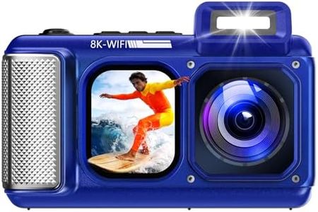 Maxmango V08 Pro 49FT Underwater Camera-8K 90MP WiFi Touchscreen Waterproof Digital Camera,2.8'' Dual-Screen Rugged Dustproof Shockproof Compact Point and Shoot Camera Snorkeling-64GB &1800mAh