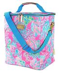 Lilly Pulitzer Insulated Wine Carrier Soft Cooler with Adjustable/Removable Strap and Double Zipper Close, Holds up to 4 Bottles of Wine (Seaing Things)