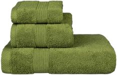 Ultra Soft Luxury Bath Towels Set of 3, 1 Oversized Bath Towel 1 Hand Towel 1 Washcloth, 100% Cotton Turkish Towels for Bathroom, Highly Absorbent,Quick Drying Larger Bath Towel Sheets - Army Green