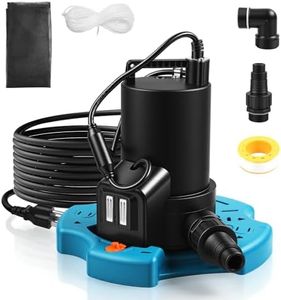 ZUYIYI 1/3HP Automatic Pool Cover Water Pump, 3035GPH Submersible Sump Pump w/Filter Net, 25ft Power Cord & Check Valve, Water Removal for Swimming Pool, Hot Tubs, Rooftops, Water Beds