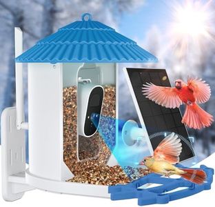 PTEROMYS Bird Feeder with Camera, Solar Powered, Wireless Outdoor Bird Feeder, 4MP HD Auto Capture Bird Videos, Real Time Views and Notifications