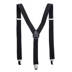 Boolavard Clip-on Unisex Mens Women Adjustable Trousers Fully Elastic Y-back Suspender Bra (Black)