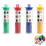 4 Tubes Left Right Centre Dice Games Fun Game Dice Portable Strike Dice Game Four Color Game Dice Interactive Toy for School Family Camping Party Picnic Game Kids