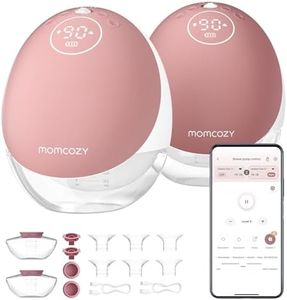 Momcozy Tire-Lait Electrique Main Libre Portable, Mobile Flow | M9 Amélioré, Contrôle par Application avec Modes Personnalisés et 15 Niveaux, Double Scellé 24mm (2, Rouge)