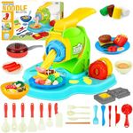 TNOIE Play Dough for Kids, 37PCS Noodle Machine Color Dough Set with Cooking Tools Toys Pretend Toys for 3 4 5 6 7 8 Years Old Boys and Girls Dough Birthday Children's Day Gift