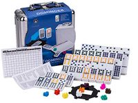 Doublefan Mexican Train Dominoes Game, Dominoes Set with Color Dot, Double 12 Domino Set Dominoes Set for Adults, 91 Tiles with Aluminum Case (2-8 Players)