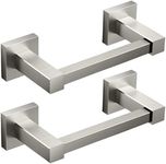 FORIOUS Toilet Paper Holder Wall Mount, Stainless Steel Rustproof Double Post Pivoting Tissue Roll Holder for Bathroom, Commercial Toilet Paper Dispenser (Stainless Steel, Square 2 Pack)