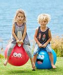 Juxori Hopper Ball Hop Hopping Ball Inflatable Bouncer Hoppity Hop Jumping Ball Children Yoga Outdoor Game Gymnastic Hopper Jump N Bounce Retro Ball Handle Ride-on Toy Bouncy for Kids